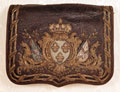 French infantry leather cartridge pouch, taken at the Battle of Dettingen, 1743