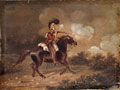 Trooper of 1st Life Guards firing a carbine, 1830 (c)