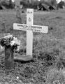 Grave marker of Driver J Harrison, Royal Electrical and Mechanical Engineers, killed in action, Rouffigny, Normandy, 1944