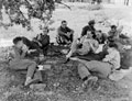 Members of 3rd/4th County of London Yeomanry relaxing, Bacquepuis, France, August 1944