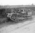 A French Renault carrier abandoned by German forces, 1944