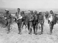 British and German wounded, Bernafay Wood, France, 19 July 1916