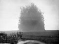 The detonation of a mine on the Somme, 1916