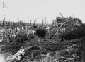 The ruins of Contalmaison Chateau with war graves in the foreground, 2 September 1917