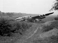 One of the gliders used in the capture of Pegasus Bridge over the River Orne, 1944