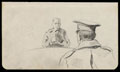 Two soldiers playing cards, Yorkshire, 1917