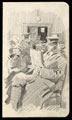 Soldiers reading papers and relaxing in a waiting room, Yorkshire, 1917