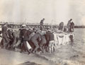 Boat carrying supplies being launched from a beach during the simulated landings at Clacton-on-Sea, September 1904