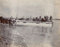 Horse boats on a beach during the simulated landings at Clacton-on-Sea, September 1904