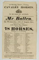 Auction notice, the sale of cavalry horses of the 7th (Queen's Own) Light Dragoons, Market Place, Romford, 17 August 1814