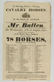 Auction notice, the sale of cavalry horses of the 7th (Queen's Own) Light Dragoons, Market Place, Romford, 17 August 1814