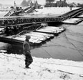 Bailey pontoon bridge over the river Maas at Maeseyk, 27 January 1945