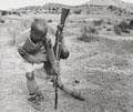 A Gurkha NCO demonstrates unarmed combat techniques, November 1944