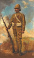 A British Infantryman in marching order, 1905.