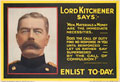 'Recruiting poster, Lord Kitchener Says Enlist To-day', 1915 (c)