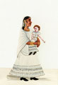 Indian woman holding European child, 1860 (c)