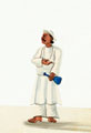 Indian man holding vessel or instrument, 1860 (c).