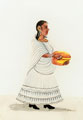 Indian woman holding a vessel or basket, 1860 (c)