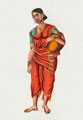 Indian woman holding holding ceramic pot, 1860 (c)