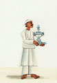 Indian man carrying decorated ceramic pot, 1860 (c)