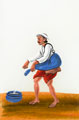 Indian 'bheestie' or water carrier, 1860 (c)