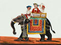 An Indian nobleman seated in a howdah on an elephant, with mahout and servant, 1860 (c)