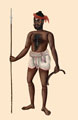 An Indian hunter with spear and throwing stick, 1860 (c)