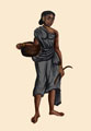 Indian woman, the wife of a hunter, holding basket and throwing stick, 1860 (c)