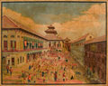 The Courtyard outside Hanuman Dhoka, the King's Old Palace in Kathmandu, with Nepalese soldiers, Nepal, 1865 (c)