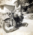 Lance-Corporal Hooper on a motorbike, No. 5 Army Commandos, Madagascar, 1942