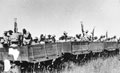 Soldiers being transported in railway wagons, 1941 