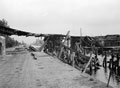 'The destroyed railway bridge over the canal at Weert', Netherlands, 1944
