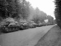 Sherman tanks of 3rd/4th County of London Yeomanry (Sharpshooters) on the move towards Nijmegen, Netherlands, 1944