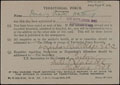 Territorial Force notification card, Private Percy Crofts Ottley, 1916 (c)