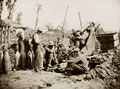 British gunners take a break during the bombardment of Zonnebeke, 1917 (c)