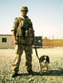 A dog handler with 1st Military Working Dog Regiment, Helmand, 2006