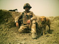 A soldier from 1st Military Working Dog Regiment with his Arms and Explosives Search (AES) dog, 2007 (c)