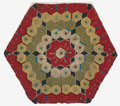 Patchwork mat made by Charles Henry Gillingham in India, 1870