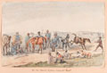 'On the March. Fifteen minutes halt', India, 1843