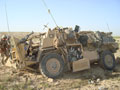 Wreck of a Jackal high mobility transporter, Afghanistan, 2009