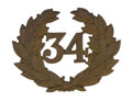 Other ranks' cap badge, 34th (Cumberland) Regiment of Foot, 1876 (c)