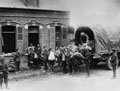 Unloading mailbags at a Canadian Field Post Office, October 1916