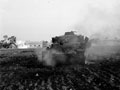 A German Mk IV Special tank on fire in Italy, 1943