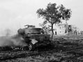 A German Mk IV Special tank on fire in Italy, 1943