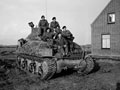 Sherman tank and crew, C Squadron, 3rd/4th County of London Yeomanry (Sharpshooters), 1944.