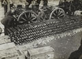 New Zealand troops loading ammunition limbers near Albert, September 1918