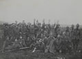 Group portrait of Australian soldiers posing in German helmets on the Western Front, 1916-1918 (c)