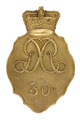 Shako plate, 30th (or the Cambridgeshire) Regiment of Foot, 1812-1816