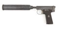 Webley .32 in self-loading pistol M1908 and Parker Maxim silencer, used by the Special Operations Executive 