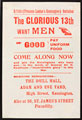 'The Glorious 13th Want Men', recruiting leaflet, 1914-1918